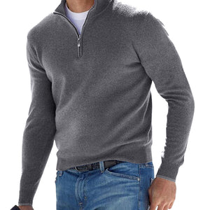 Férfi negyed cipzáras póló pulóver gyapjú pulóver