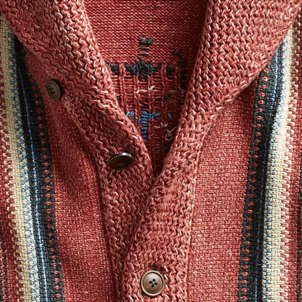 FÉRFI VINTAGE JACQUARD FÉRFI, HOSSZÚ UJJÚ KÖTÖTT KARDIGÁN